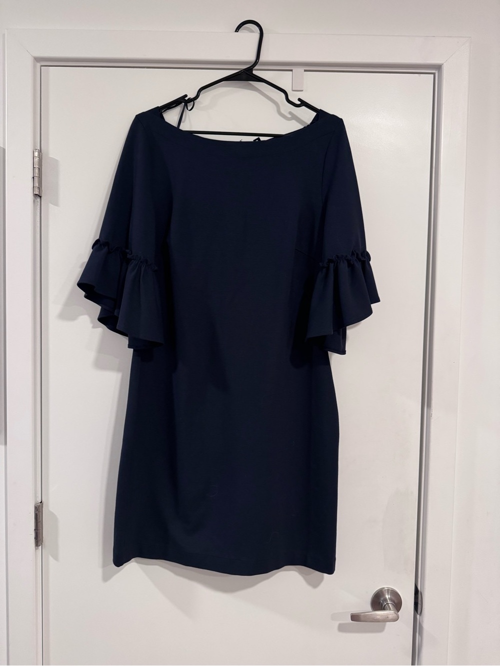 Banana Republic Navy Ruffle-Cuff Sheath Dress - Picture 2 of 4